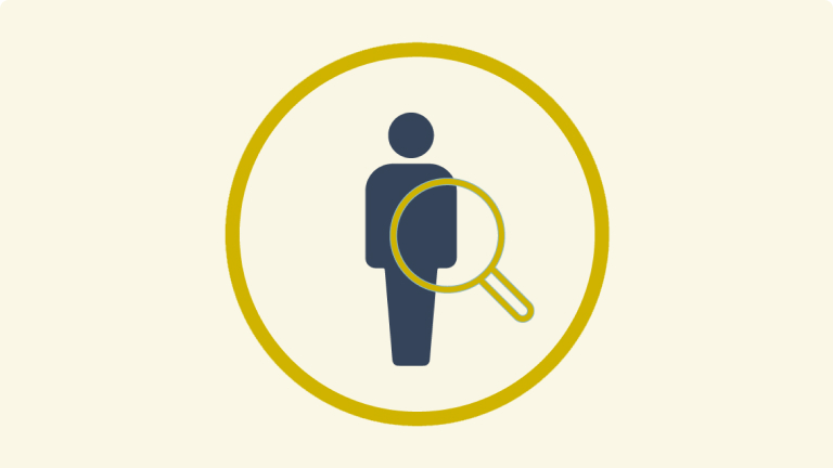 Diagnosis magnifying glass icon
